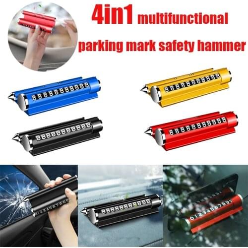 4 in1 Alloy Car Parking Truck Safety Hammer Mobile Phone Holder Aromatherapy Multifunctional Car Supplies