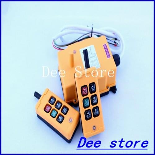 4 Channels 2 Transmitters 1 Speed Control Hoist Crane Radio Remote Control Push Button Switch System