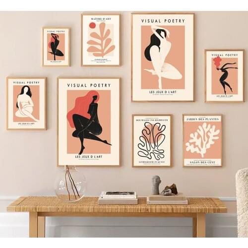 Abstract Girl Hair Sun Coral Shape Quote Wall Art Canvas Painting Nordic Posters And Prints Wall Pictures For Living Room Decor