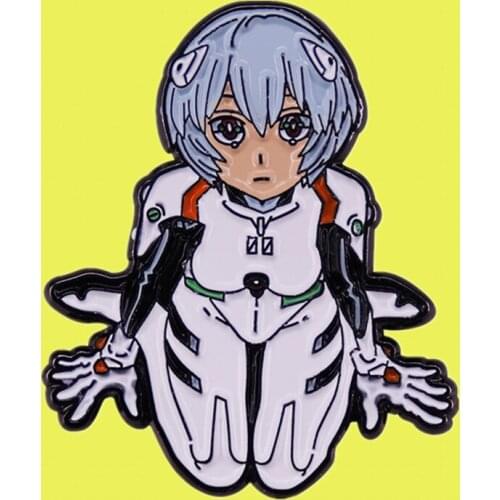Evangelion Eva-00 first mecha EVA pilot Rei Ayanami sexy enamel pin cute anime character brooch