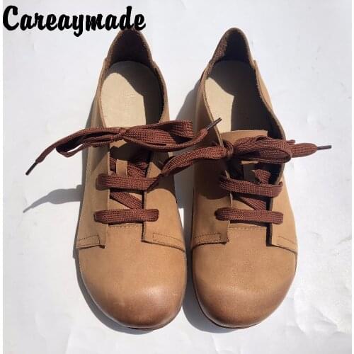Careaymade-Hot new Genuine Leather pure handmade shoes, the retro art mori girl shoes,lady casual shoes Flats shoes,2 colors