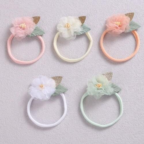 Baby Headband Flower Lace Hair Accessories Girl Thin Nylon Headbands Traceless Infant Spring Summer Head Band Cute Bandage