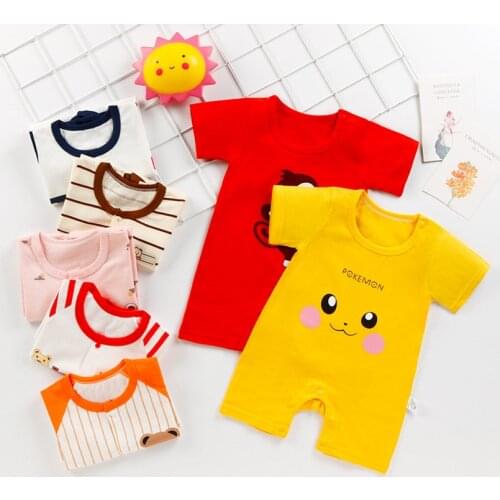 Children Romper Kids Girl Bodysuits One Pieces Jumpsuit Short Sleeve Cartoon Baby Costume Boys Summer Clothes Toddler Outfits