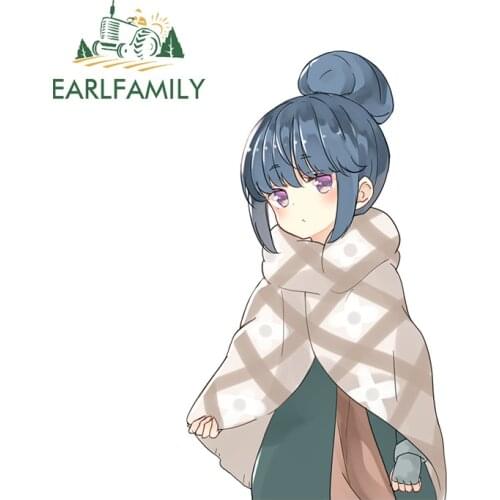 EARLFAMILY 13cm x 7.6cm for Yuru Camp Car Stickers Waterproof Decal Car Accessories Sunscreen Vinyl Material Decoration