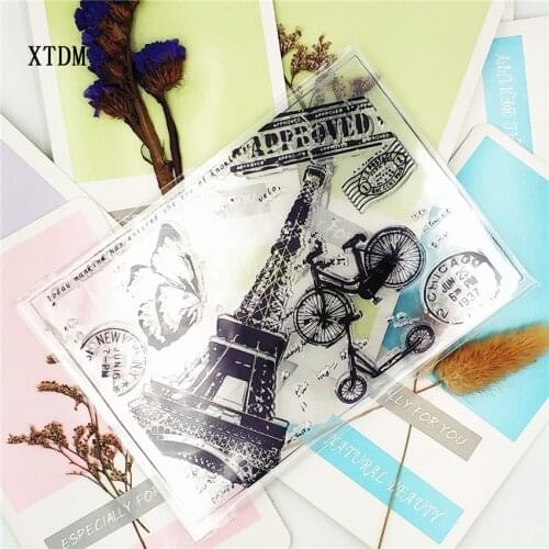 Hot sale tower Transparent Clear Stamps / Silicone Seals Roller Stamp for DIY scrapbooking photo album/Card Making