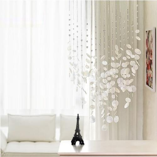 Finished product 12 strings shell crystal bead curtain can be customized decoration door crystal curtain porch partition