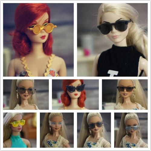 Doll Sunglasses / Mix Different Styles Fashion Multicolor Doll Accessories For 1/6 Barbie Kurhn Doll GiftToys for Girls