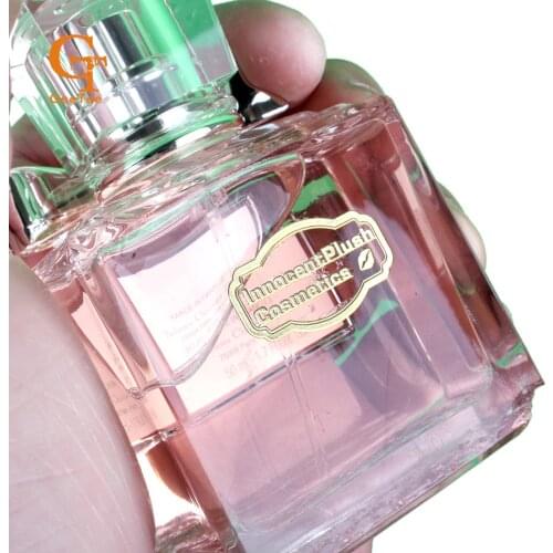 Custom logo name brand Perfume,care products Eye-drop glass bottle labels metal stickers,gold/silver self adhesive metal sticker