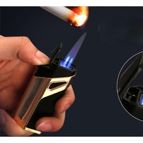 Metal Three-stroke Windproof Lighter Small Welding Torch Spray Gun Gift Gadgets for Men Briquets Et Accessoires Fumeurs Men Gift