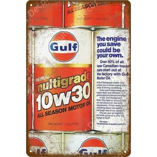 Motorcycles Car Motor Oil Metal Tin Signs Gulf Gas Oil Wall Poster Garage Decor Vintage Metal Painting YI-181