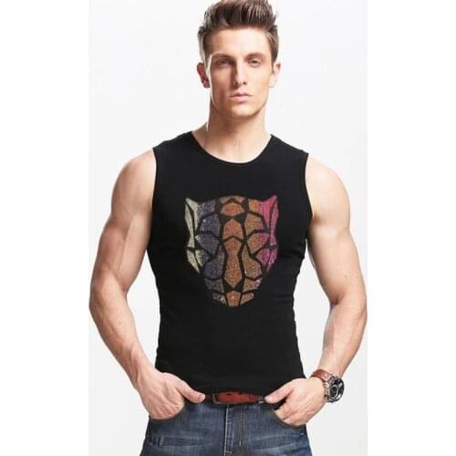 Mens Tank Top Sleeveless Diamond stone Shirts Summer Fitness Clothing Men Tanks Tops Plus Size Summer Shirts Vest