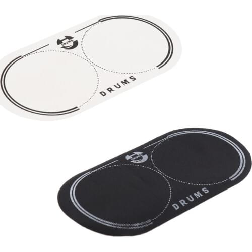 Musically Double Bass Drum Patch PETG Percussion Instrument Part for Drum Set Kit Parts 12.8x6.5cm Black/White