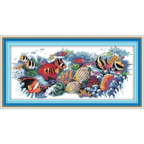 Tropical fish(2) cross stitch kit cartoon canvas stitching embroidery DIY handmade needlework