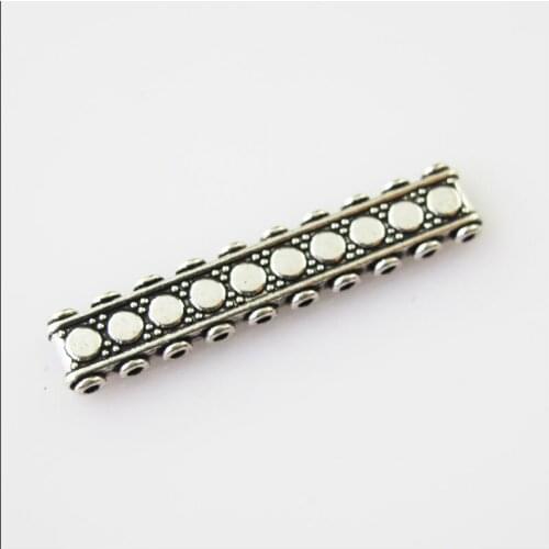 New 18Pcs Tibetan Silver Color 10Holes Spacer Beads Bars Charms Connectors 6x33mm