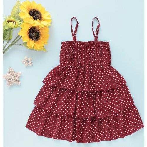 New Baby Girl Dress Clothes Toddler Kids Girls Princess Clothes Sling Party Dresses Vestido Infant dot print strap dress D30