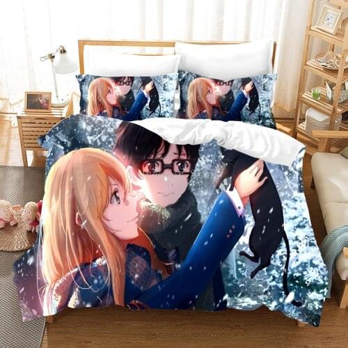 Anime Your Lie In April Duvet Cover 3D Design Print Bedding Sets And Pillowcase Kids Adults Home Textile Decor Home Bedclothes