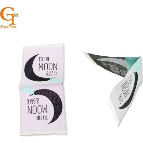 Custom/customized main clothing labels for clothes,custom shop name brand center fold / loop fold garment labels,clothes labels