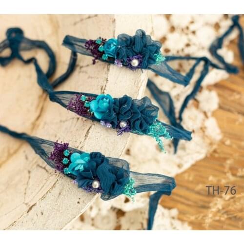 Newborn Photography Prop Baby Girl Headband Flower Newborn Headwear Tiara Handmade Headwrap Infant Hair Accessories, #P2535