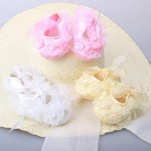 Colorful Newborn Infant Baby Girl Non-Slip Lace Flower Baby Crib Shoes Soft 2019 new
