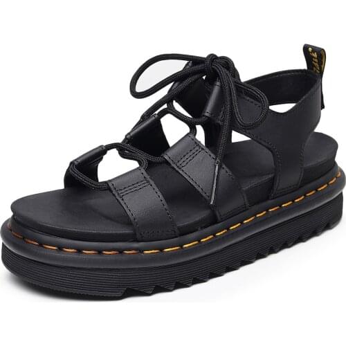 Real Leather Women Sandals 2021 New Fashion Buckle Strap Flats Summer Shoes For Woman Casual Daily Footwear