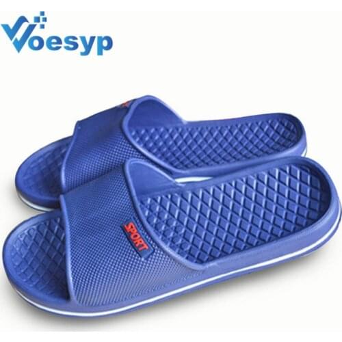 Men Slippers Summer Shoes Casual Breathable Beach Sandals Slippers Wedge Flip Flops Men Slides Flat Black Blue Pantoufle Homme