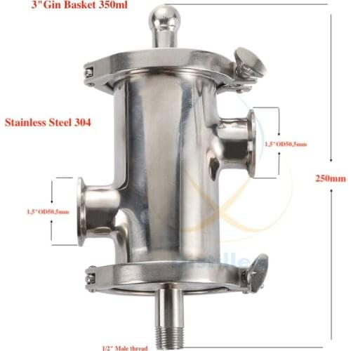 Tri - clamp 3"(OD91mm) Gin Basket , Aroma Basket volume 350ml. Home distillation. Distillex
