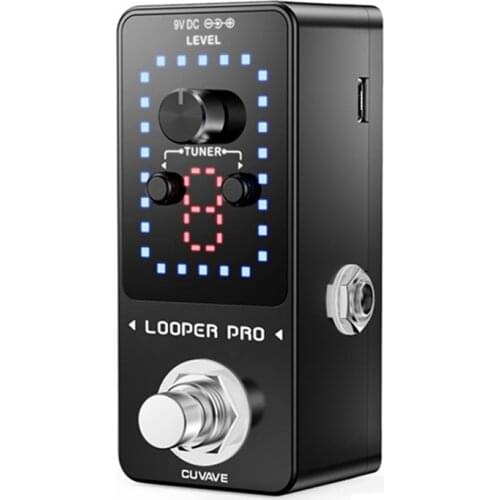 CUVAVE LOOPER PRO Advanced Guitar Loop Pedal Guitar Parts Effects Pedal 9 Loops Unlimited Overdubs Built-in Tuner Function