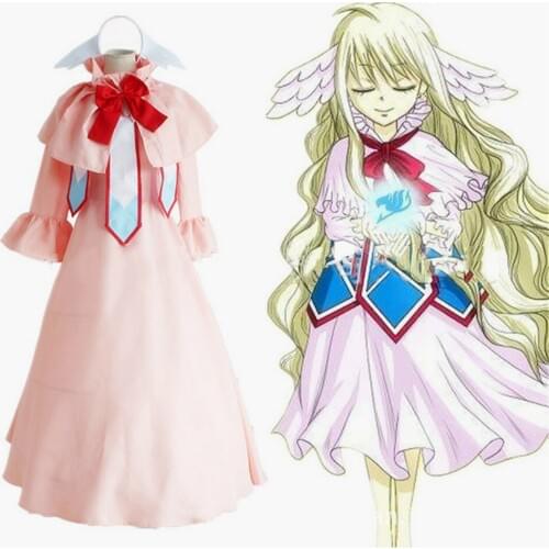 Girl Lolita Princess Tea Party Formal Dress Japanese Anime Fairy Tail Cosplay Mavis Vermilion Women Elf Costume Pink Shawl dress