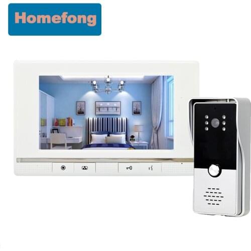 Dragonsview 7 Inch Video Intercom Door Phone with Doorbell Camera System White Unlock Monitoring Dual WayTalk
