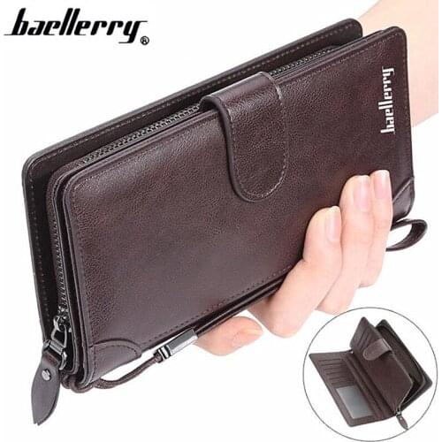 Top Quality Leather Men Wallets Multifunction Wallet Men Baellerry Casual Male Clutch Long Zipper Coin purse carteira feminina