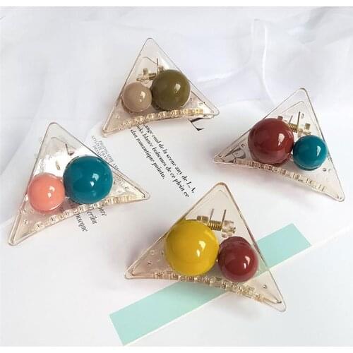 2020 New Women Girls Triangle Hair Claws Acrylic Hair Clips Barrette Crab Clamp Scrub Hairpins Claw Headwear Hair Accessories