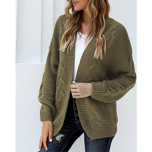 Cardigan Women 2021 Winter Sweater Women Solid Oversized Knitted Cardigan Long-sleeved Sweters for Women