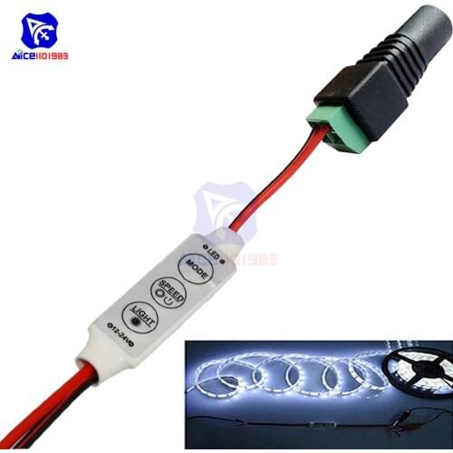 5.5*2.1mm Female Plug DC Power Adapter with LED Strip Light 3 Key Controller for 3528 5050 RGB LED Strip Light
