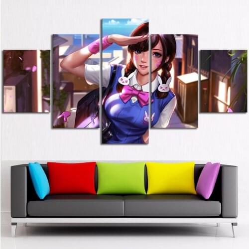 5 Pieces HD Canvas Printed Shooting Game Poster Character Paintings on Canvas Wall Art for Home Decorations Wall Decor