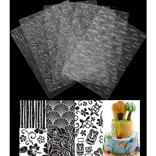 Hot 6Pcs/lot Fondant Cake Molds Stencil Biscuit Cookies Mold Texture Mat Decorating Tools For Cake Baking Accessories