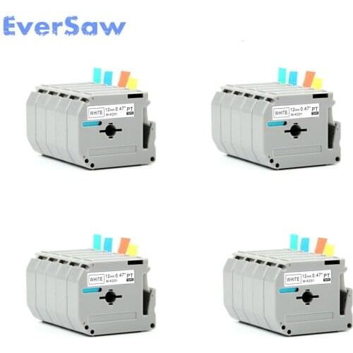 90PK Compatible brother M-K231 MK231 MK 231 MK-231 black on white 12mm laminated strong adhesive label tapes for pt-65/70/80/100