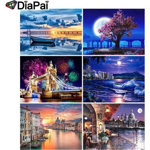DIAPAI 5D DIY Diamond Painting 100% Full Square/Round Drill "city building" 3D Embroidery Cross Stitch Home Decor