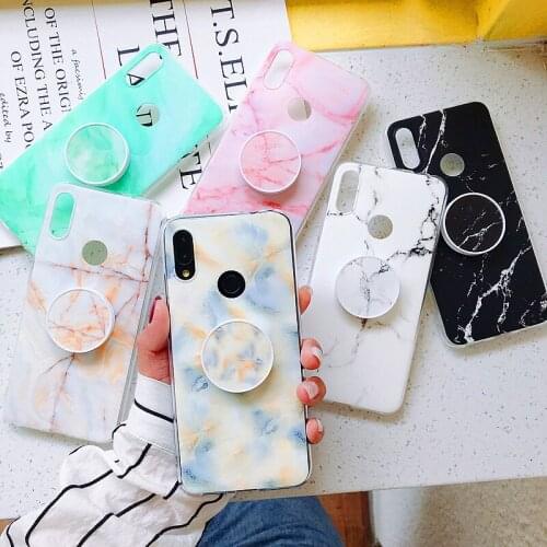 Bracket Matte Marble Soft Cover Case for xiaomi 10 Case for MI 9T Pro Redmi Note 6 pro Redmi Note 7 pro case for xiaomi 9 case