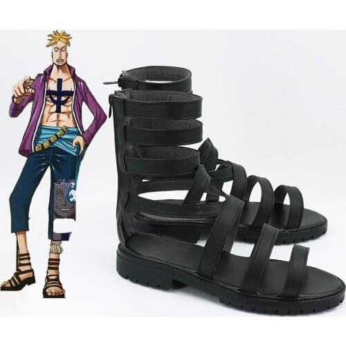 Marco Cosplay Black Shoes Men Halloween Custom Made Shoes
