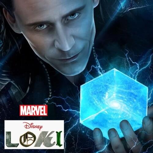 Disney Marvel Avengers Loki LED Tesseract Cosmic Cube Cosplay Prop Night Light Glowing Lamp Creative Toy Collectible Model Gift