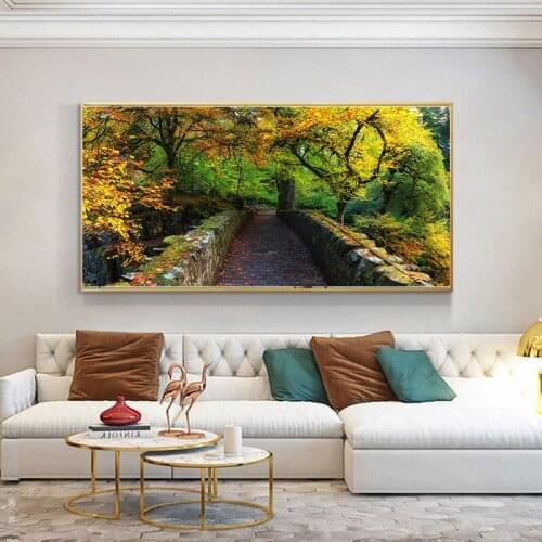Natural Autumn Scenery Landscape Canvas Painting Posters and Prints Scandinavian Wall Art Picture For Living Room Home Decor