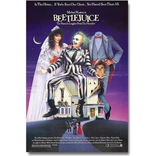 Beetlejuice 1988 Classic Horror Movie Poster Wall Art Silk Print 12x18 24x36 inch Wall Pictures for Living Room Decoration