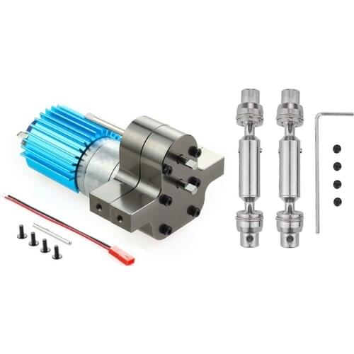 Metal Transmission Gearbox 370 Motor with Drive Shaft Upgrade Accessories for WPL C14 C24 B24 B36 MN D90 MN99S RC Car