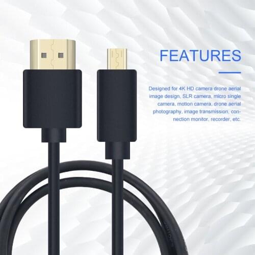 Micro HDMI to HDMI Cable HD Video Connector 2k 4K 2048P 1080P HDMI Cable Adapter for UAV Aerial Photography/Recorder