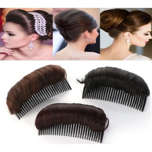 False Hair Clip In Black Brown Natural Hair Extension Hair Bun Princess Styling Tools Hair Pad Hairpin Styling Accessories