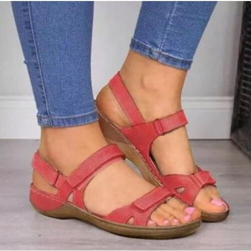 2021 New Women Sandals Soft Three Color Stitching Ladies Sandals Comfortable Flat Sandals Open Toe Beach Shoes Woman Footwear