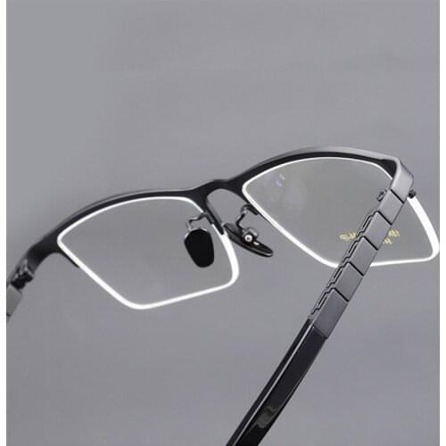 Pure Titanium Glasses Frame Men New Prescription Eye Glasses for Men Square Semi Frame Eyeglasses Myopia Optical Eyewear 91068