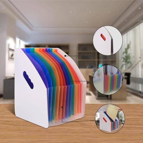 24 Pockets A4 Accordian File Organizer Rainbow Organ Storage Expander File Folder Storage For Office Expanding School Clip J3Y8