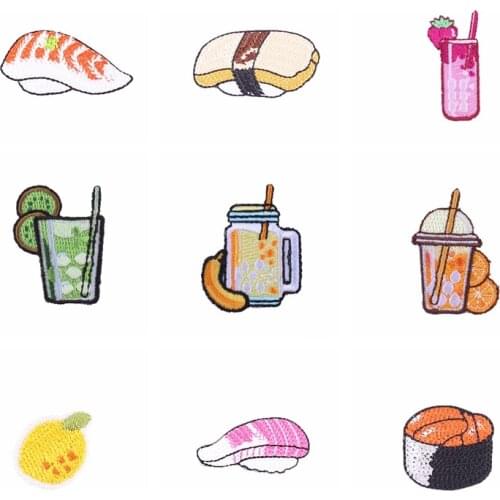 New Drink Fruit Food patch embroidered patches stickers on Kid clothes badges iron on patches on DIY clothes Appliques