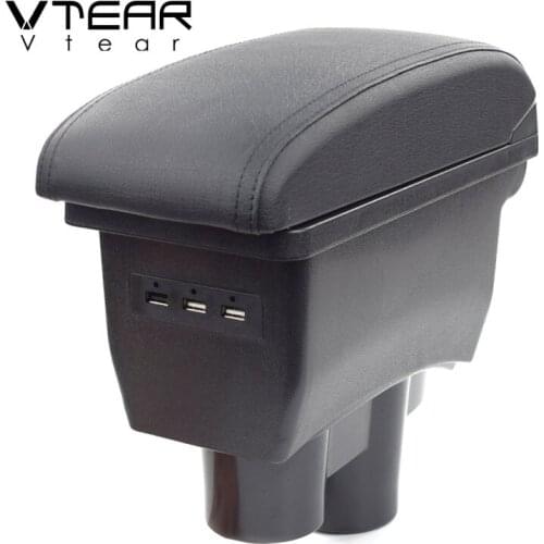 Vtear For Peugeot 2008 301 c Elysee armrest leather arm rest USB car-styling storage box car center console parts accessories